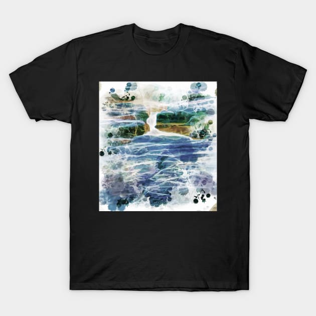 Abstract waterfall and river T-Shirt by hereswendy